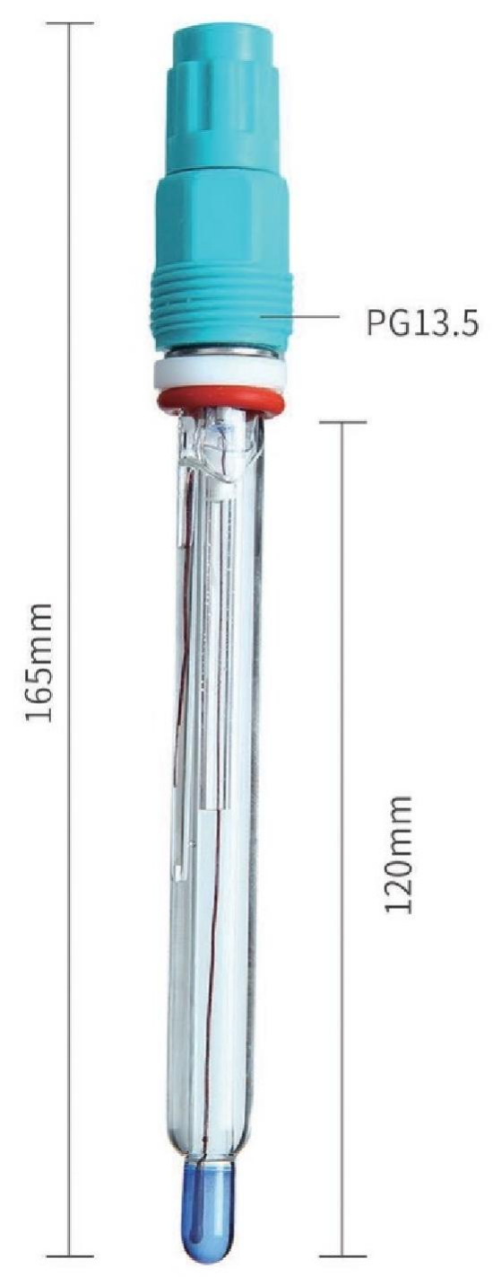 HH SCIENCE HH2500P pure water pH electrode aow-impedance cylindrical pH-sensitive membrane dimension