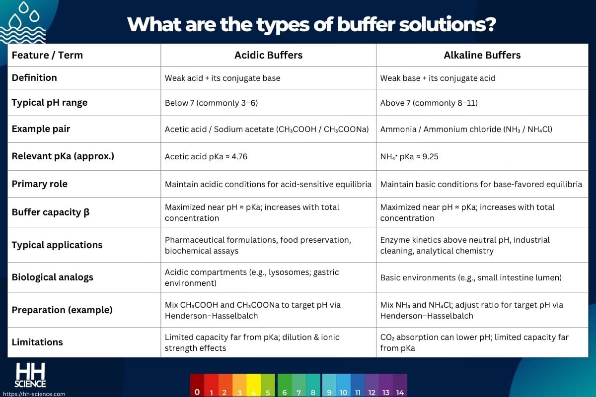 What are the types of buffer solutions
