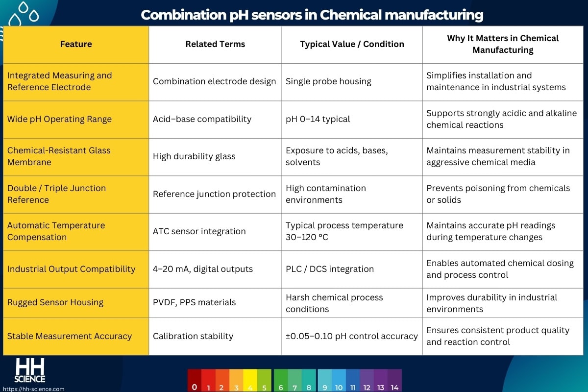 Combination pH sensors in Chemical manufacturing