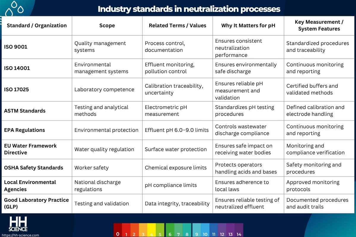 Industry standards in neutralization processes