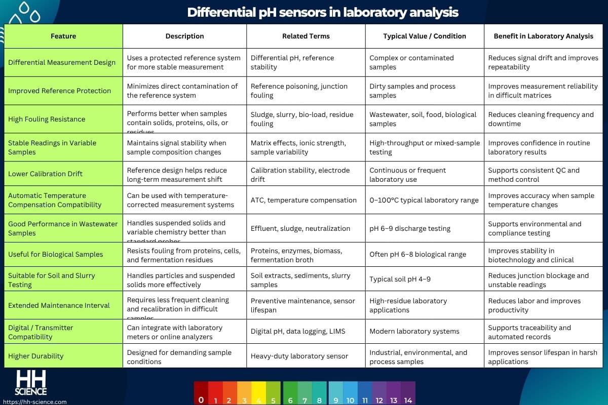 Differential pH sensors in laboratory analysis