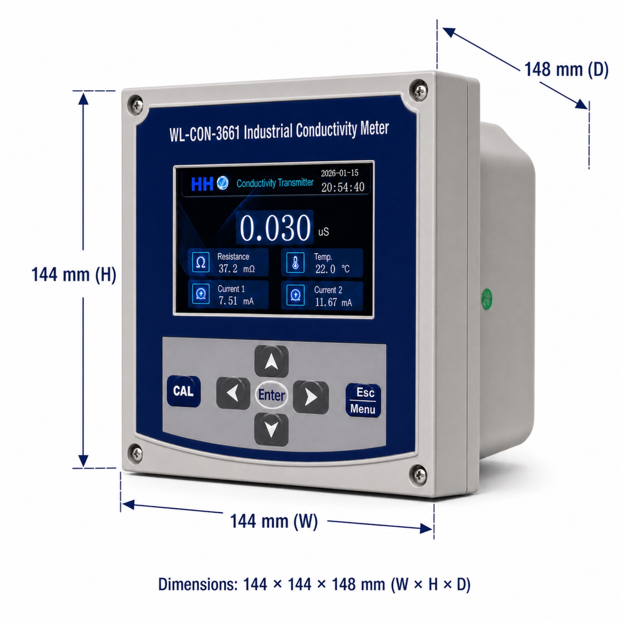WL-CON-3661 Industrial Conductivity Meter dimension WL-CON-3661 Industrial Conductivity Meter dimension