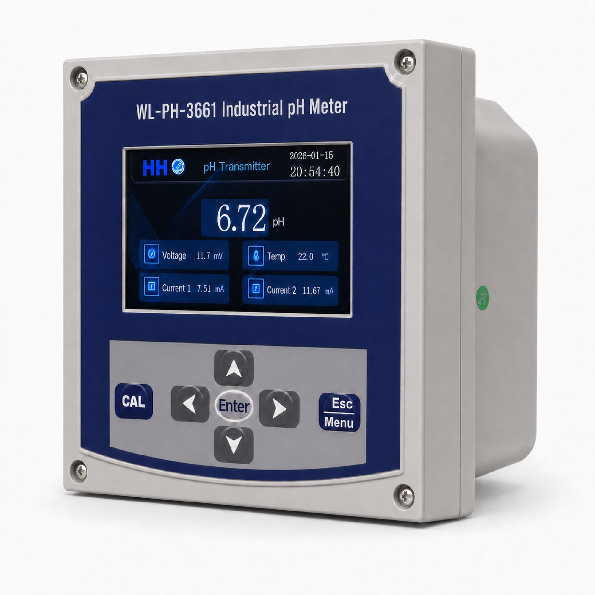 WL-PH-3661 Industrial pH Meter front full english Modbus RTU WL-PH-3661 Industrial pH Meter front full english Modbus RTU